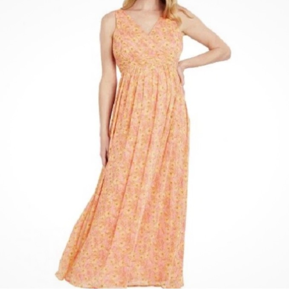 Motherhood Maternity Floral Sleeveless Maxi Dress Size Small
